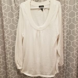 White Scoop-neck Sweater - 3x